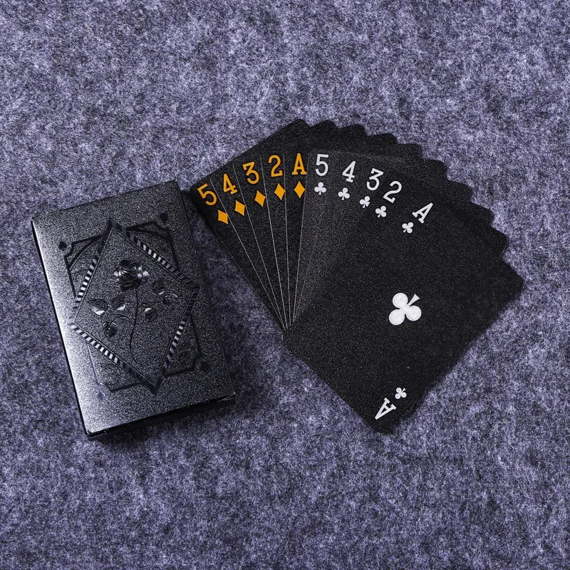 Farbige Schwarze Goldene Spielkarten Gruppe Wasserdichtes Poker Set Zauberei Zauber-Paket Brettspiel-Sammlung Unterhaltung