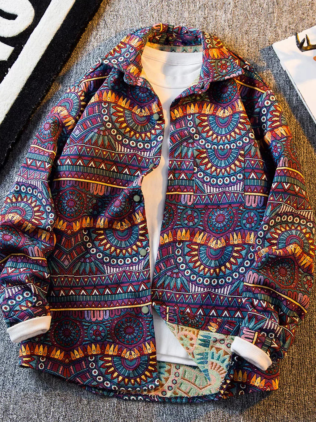 Frühlings- und Herbstjacke für Herren im neuen Ethno-Stil mit Aufdruck, hochwertige, stilvolle Trendjacke
