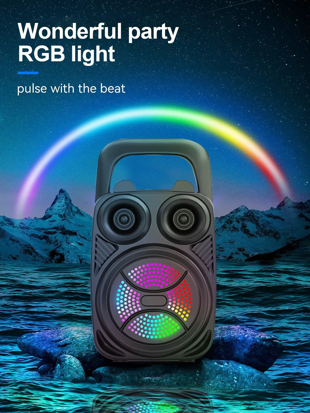 500mAh Bluetooth-Lautsprecher Soundbox Hochleistungs-Bluetooth-Lautsprecher TF-UDisk-Karaoke-Handlautsprecher Subwoofer zum Tanzen