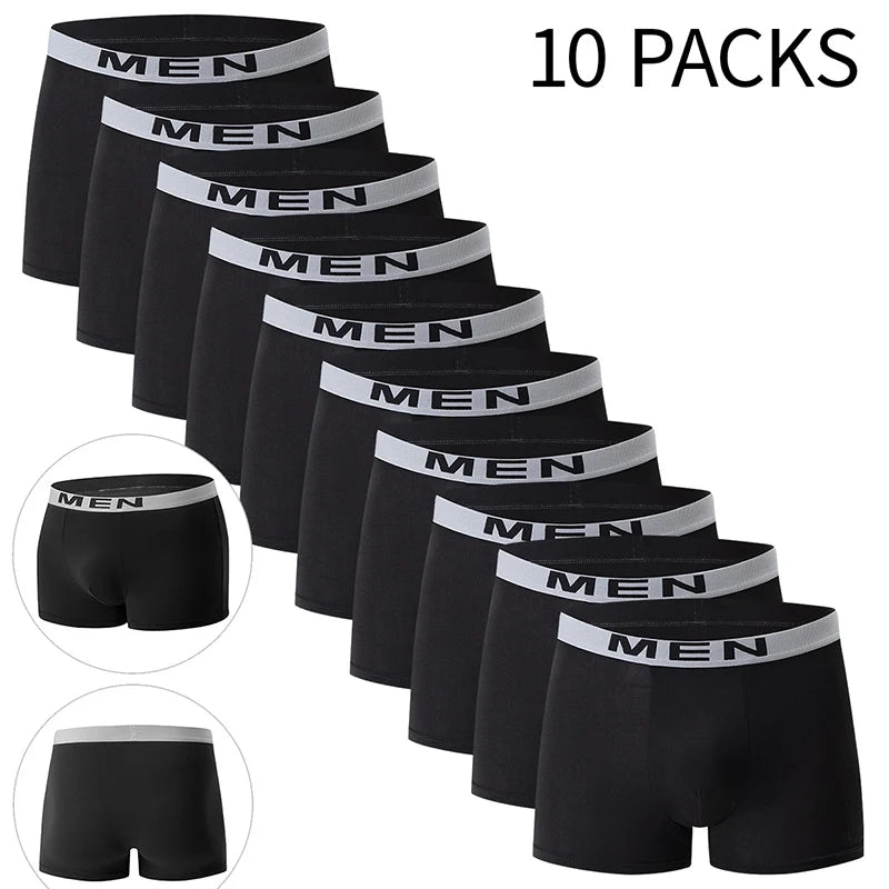 4/10 Stück Herren- und Teenager-Vierjahreszeiten-Boxershorts mit Gummizug und elastischem Bund, vielseitig, Übergröße, Sportshorts