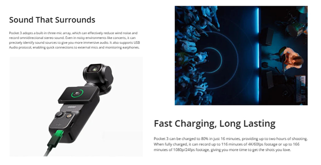 DJI Osmo Pocket 3 Creators Combo Handheld Gimbals Original Marke Active Track 6.0 4K/120 FPS 3-Achsen Gimbal Mechanische Stabilisierung