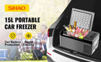 Sihao Mini Fridge Refrigerator Portable Car Freezer 15L/20L 12V/24V Compressor Cooler for Traveling Camping Outdoor Activities