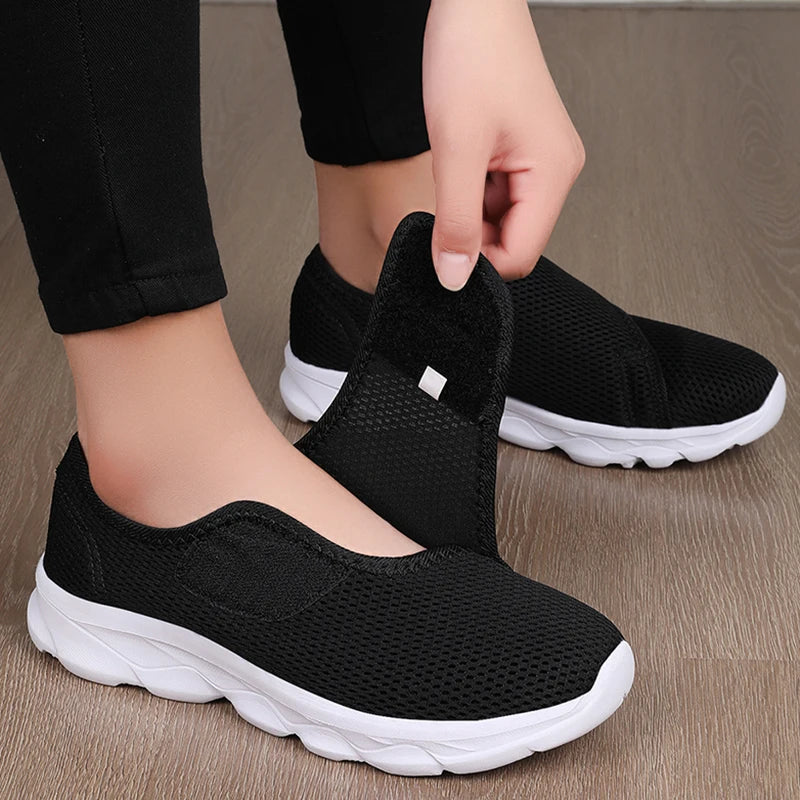 Neue lässige orthopädische Schuhe für weite Füße, geschwollene Füße, Daumenballen, regulierbare weiche bequeme Diabetiker-Gehschuhe Hauptbild