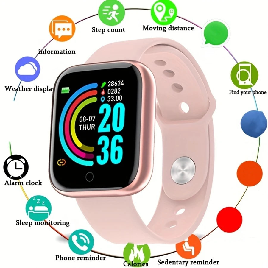 Smartwatch Herren Damen Armbanduhren Smart Watch Nachrichten Fitness Tracker Armband Geburtstagsgeschenk Elektronische Uhr für Android IOS