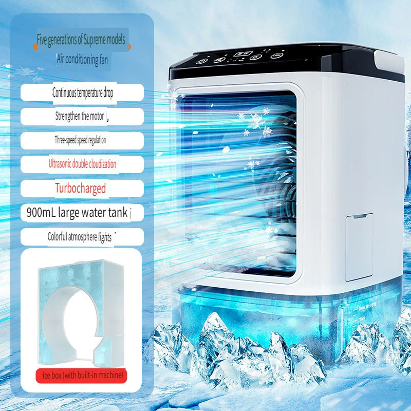 Leiser 3-Stufen Tragbarer Klimaanlage Mini-Verdunstungskühler Luftbefeuchter für Schlafzimmer