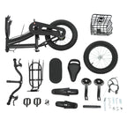 14" Kinderfahrrad Verstellbares Kinderfahrrad Belastbarkeit 60kg mit Stützrädern+Korb+Rückenlehne Rücksitz für 3-7 Jahre (Weiß/Schwarz)