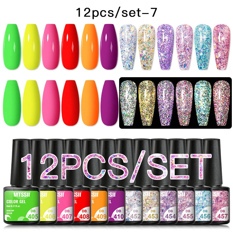 10/12PCS/SET Katze Magnetisches Gel Nagellack Set 9D Reflektierendes Glitzer Gel Halbpermanentes UV Gel Soak Off Funkelndes Nagelkunst Kits