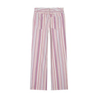MUJER Striped Baggy Jeans Woman Low Rise Wide Leg Jeans Pants for Women New Boyfriend Jeans Women Straight Women's Denim Pants