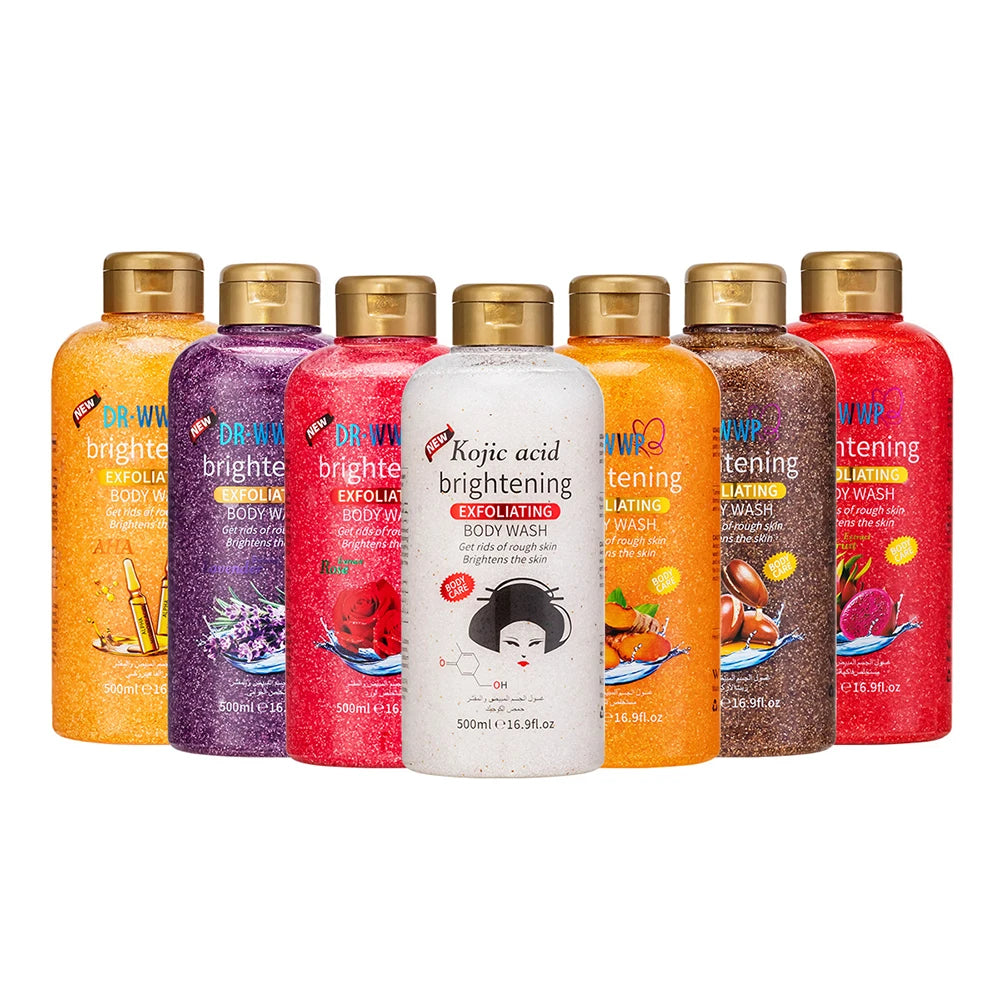 500ml Rose Kojisäure Lavendel Duschgel Tiefenreinigung Aufhellung Peeling Körperwaschmittel Peeling Körperpflege Duftende Hautpflege