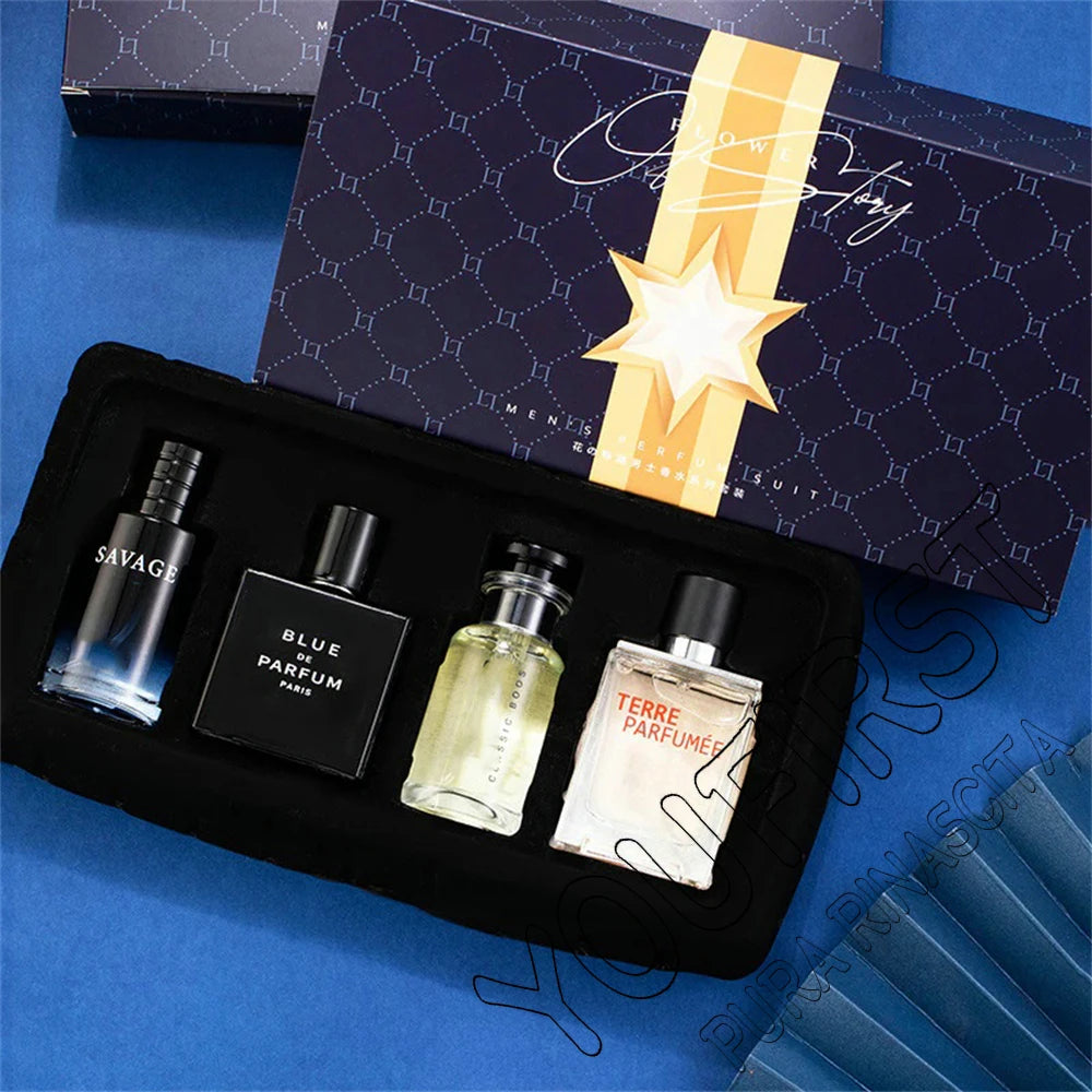 Luxusmarkenparfüm Herren Köln 100ml Parfums Homme Geschenkbox 4-teiliges Set Parfums Masculinos Natürlicher blumiger fruchtiger Duft Spray Hauptbild