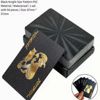 Brandneues 54-teiliges schwarz-goldenes Plastik-Spielkarten-Foliensatz Poker Magic Tool Party Tabletop Spiel