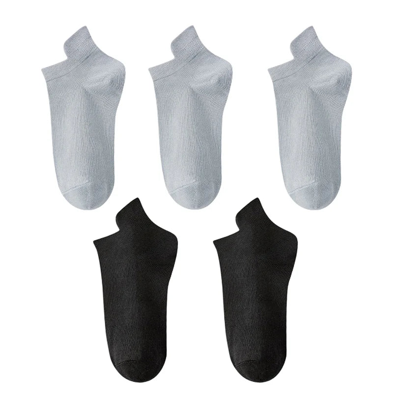 10 Stück=5 Paar Damen Socken Casual Atmungsaktiv Hohe Qualität Knöchelsocken Sommer Low Cut Baumwolle Dünne Kurze Elastische Socken calcetines