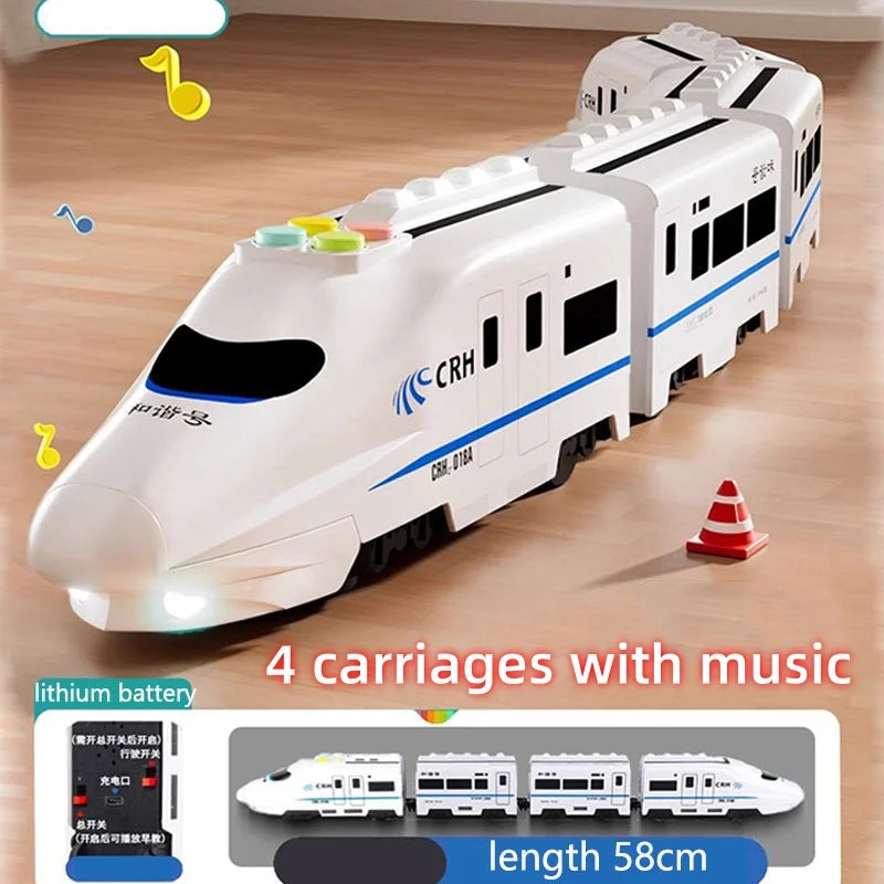 Kinder DIY Simulation Hochgeschwindigkeitszug Spielzeugauto Elektrische Sound-Licht Modellbahn Lernspielzeug für Jungen Mädchen Geschenk
