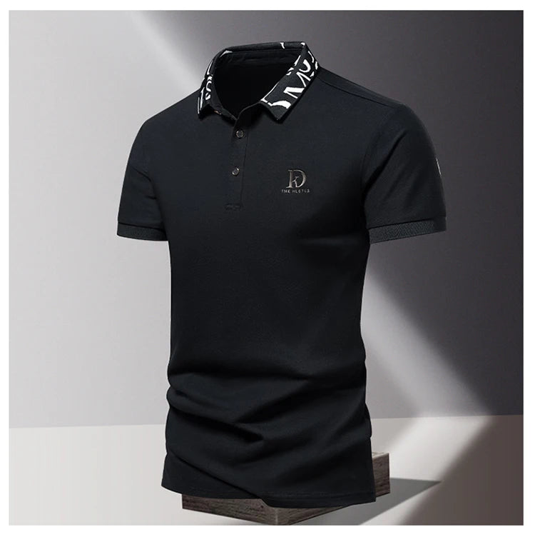 Sommer Herren-Poloshirt modisches Eisseide schnell trocknendes Kurzarm-T-Shirt einfarbig locker sitzendes Businesskragen-Oberteil