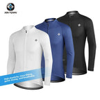 XINTOWN Herren Langarm-Radtrikot, Rennbekleidung für Frühling/Sommer, Export-Fahrradbekleidung, einfarbiges Langarm-Oberteil