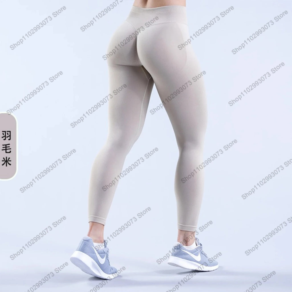 Damen High Waist Nahtlose Yoga Leggings Bauchkontrolle Po-Lifting Workout Hose Weiche Athletic Leggings für Fitnessstudio Fitness Laufen