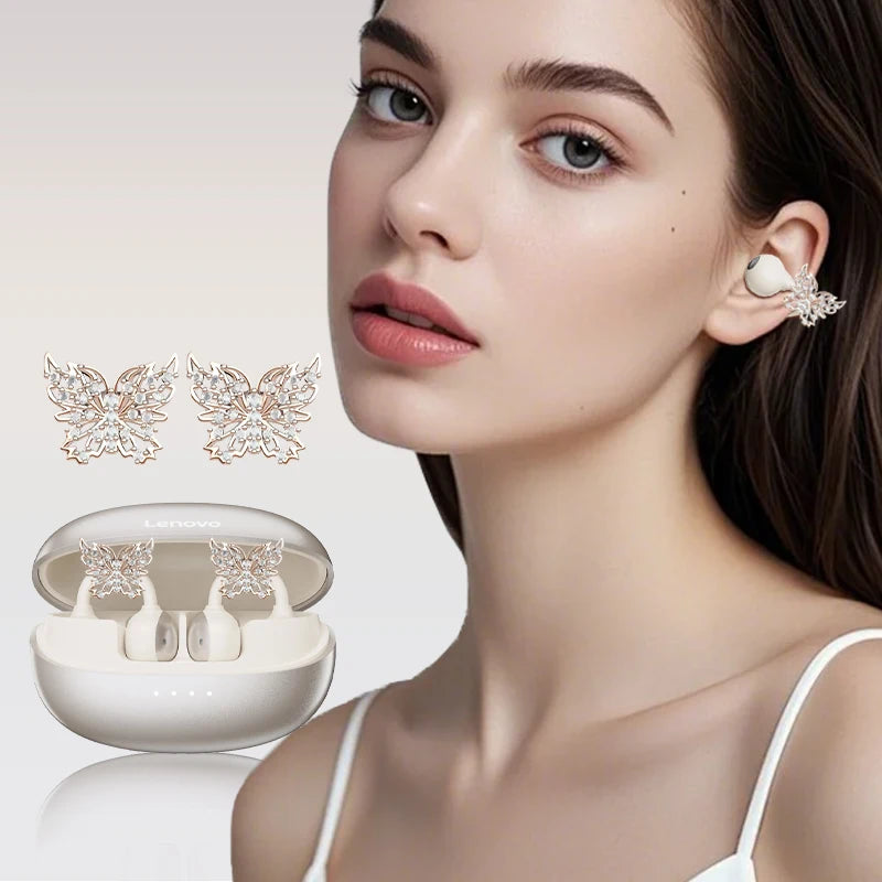 Lenovo LK6 Over-Ear Kabellose Bluetooth 5.4 Kopfhörer Klangqualität Rauschunterdrückung Ohrclip-Kopfhörer Lange Ausdauer Headsets