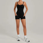 Damen Yoga Jumpsuits Sport Fitness Einteiler Schönheits-Rückengurt Tasche Hüfthebend Slim Fit Laufen Workout Training Bodysuit