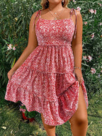 Damen Übergrößen Mini Blumenkleider Halb Bodycon Kurzarm Sommer Trägerkleid Bequem Lässig Beste Wahl für den Sommer