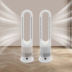 Blattloser Ventilator zum Kühlen und Heizen 220 V mit Timer, Fernbedienung, 8 Windstärken, leise, für Zuhause, Klimaanlage, Heizung, LED-Anzeige