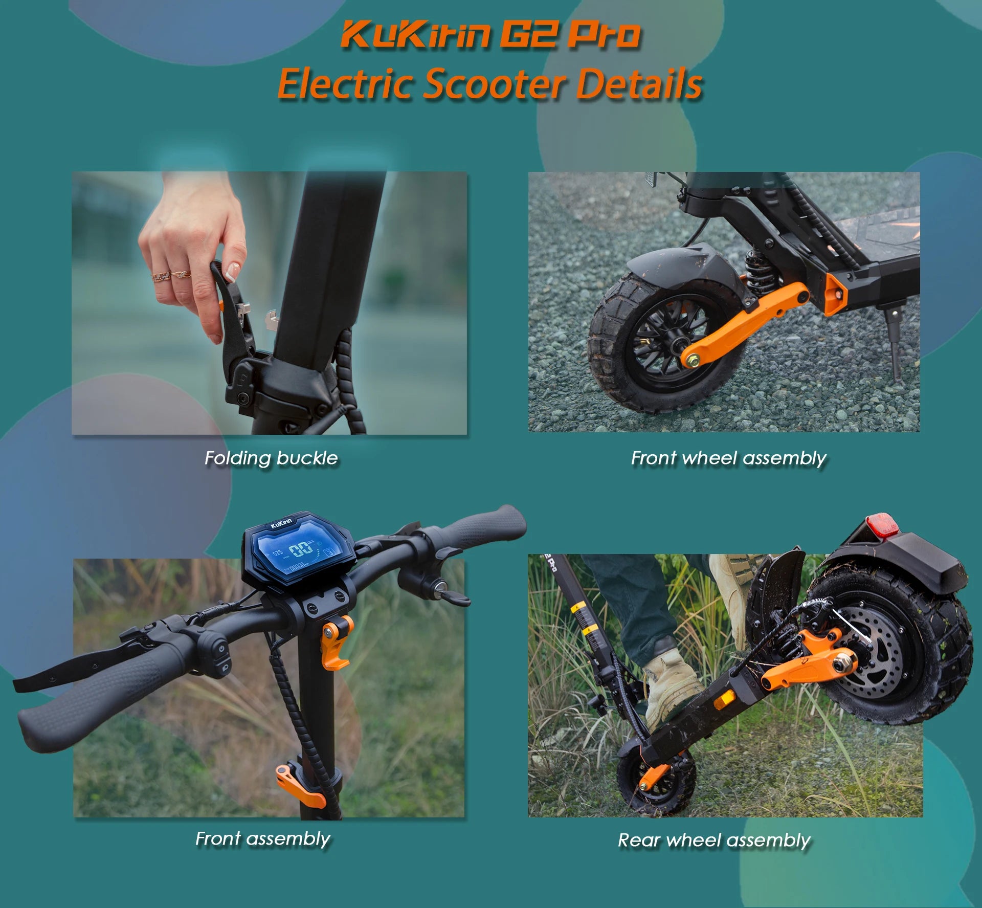 EU-Lager KuKirin G2 Pro (VMP) Elektroroller 48V 15.6Ah Akku 500W Motor 25km/h Max. Geschwindigkeit 55km Reichweite Original Tretroller