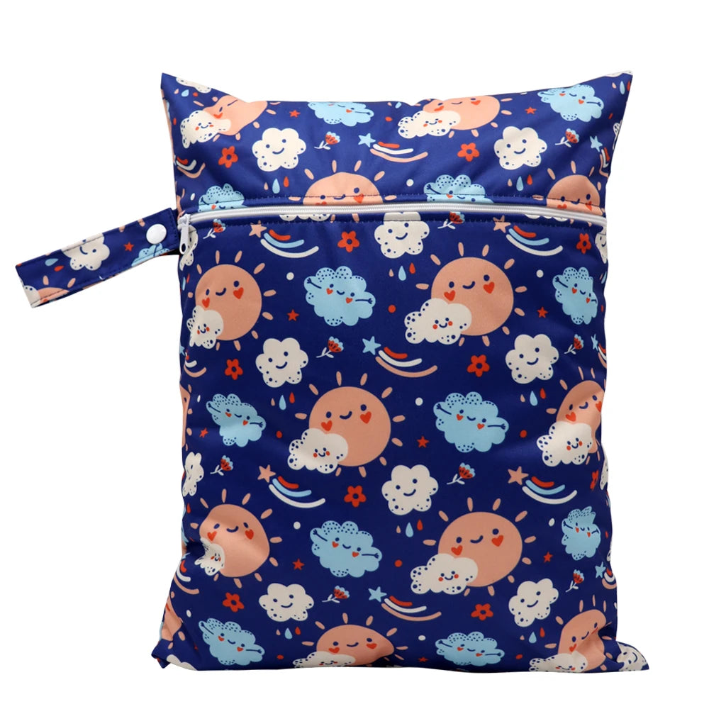 Wasserdichte Wickeltasche Windeltasche Mama Baby Umstandstasche Waschbare Reißverschluss Windel-Organizer Trockenbeutel Reisetragetasche 30x40cm