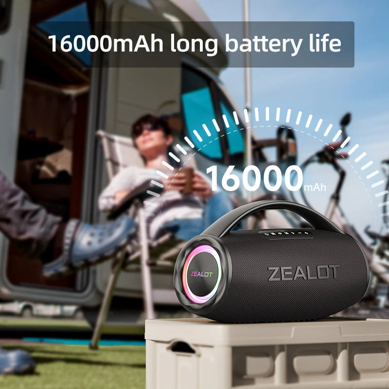ZEALOT-S97 80W Bluetooth-Lautsprecher Leistungsstarker kabelloser Lautsprecher mit Tragegriff, für Party, Camping, bunte RGB-Beleuchtung Zweitbild