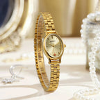 BERNY Gold Watch for Women Olive Green Quartz Jewelry Bracelet Casual Jewelry Women's Wristwatch Small Fashion Ladies Watches