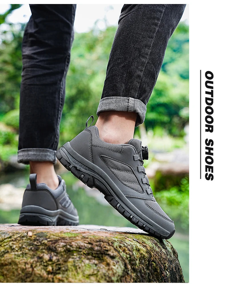 Herren-Outdoor-Sportschuhe für Frühling und Herbst mit drehbarer Schnalle, bequem, rutschfest, Wanderschuhe, große Größen 39–48