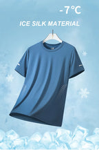 CHRLCK Herren Wander-Schnelltrocknungs-T-Shirts Atmungsaktive Lauf- und Angel-T-Shirts Weiche Elastizität Outdoor-Sport-Kurzarmshirt Sommer