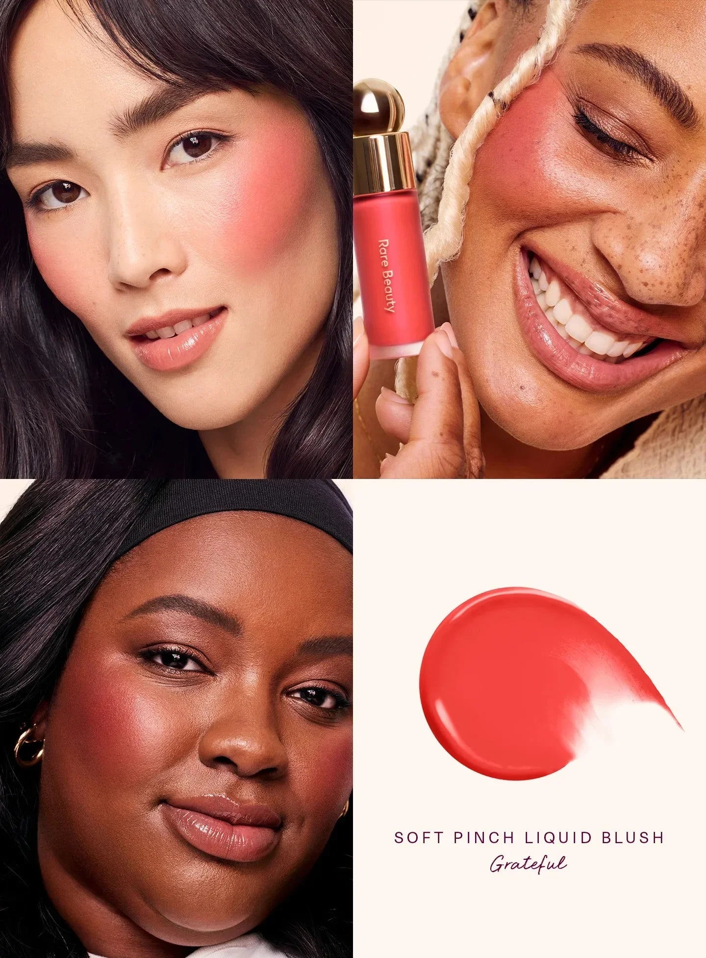 Rare Beauty Melting Cream Blush Make-up Matt Perlmutt Textur Glitzer Rouge Highlighter Hell nähren befeuchten Lipgloss