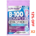30 Patches Vitamin B Komplex Transdermal-Pflaster Alle B-Vitamine Folsäure, Vitamin C Unterstützung für Immunsystem, Energie & Stoffwechsel