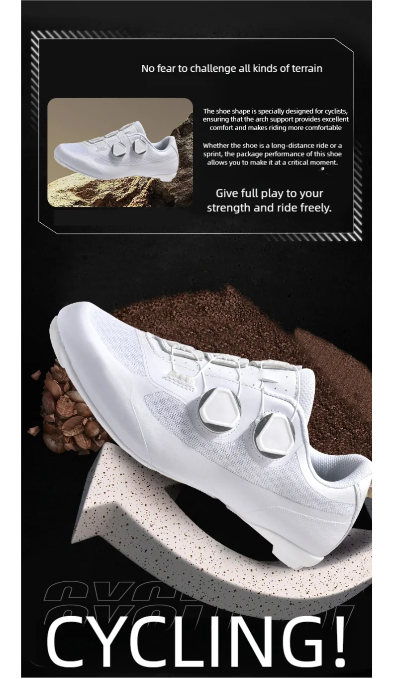 Speed Cycling Sneaker Herren Rennradschuhe Cleat-Schuhe SPD-Schuhe Fahrrad Flat Pedal Schuhe Herren Outdoor-Schuhe Weiß