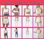 SOISOU Nylon Yogahosen Gym Leggings Damen Mädchen Fitness Weiche Strumpfhosen Hohe Taille Elastisch Atmungsaktiv Keine T-Linie Sporthosen