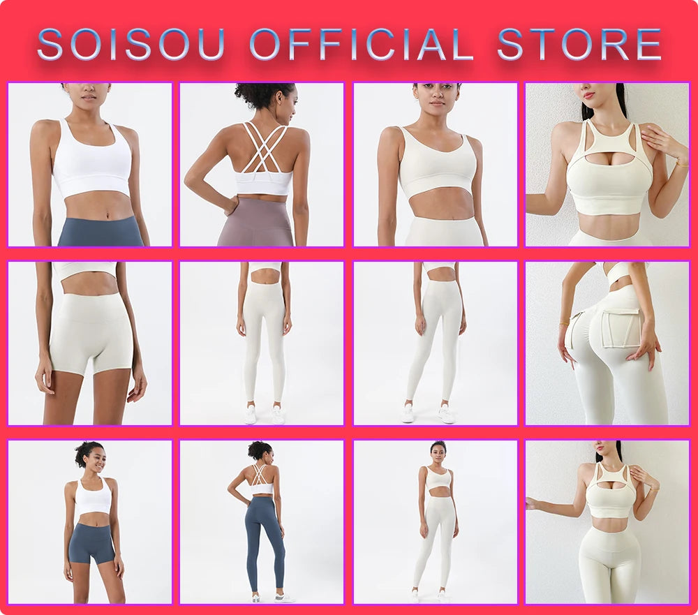 SOISOU Nylon Yogahosen Gym Leggings Damen Mädchen Fitness Weiche Strumpfhosen Hohe Taille Elastisch Atmungsaktiv Keine T-Linie Sporthosen