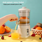 Elektrische Orangenpresse Tragbarer Zitrusentsafter Fruchtsaftpresse Fruchtfleischabscheider Entsafter USB-Ladefunktion 600 ml Smoothie-Mixer
