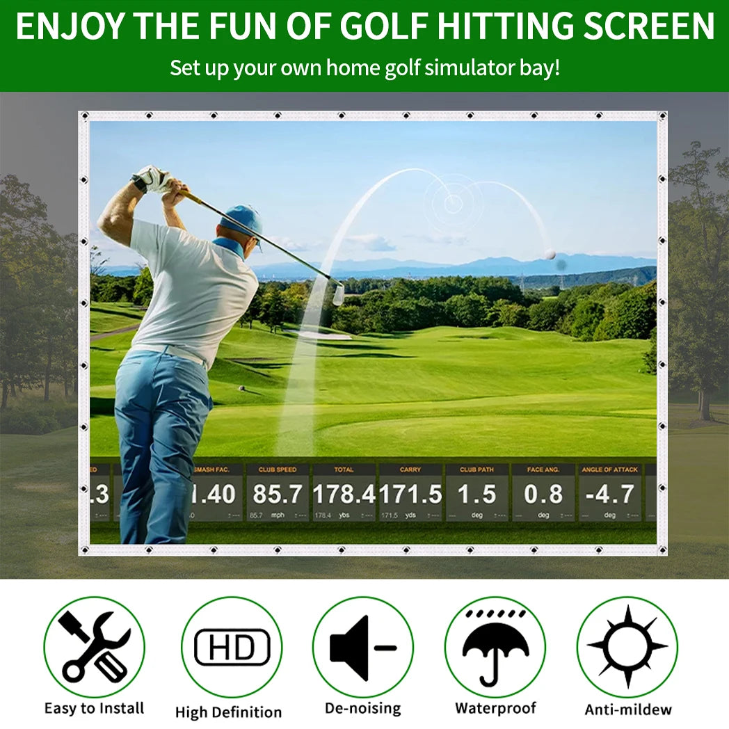 Caiton Golf Impact Screen – Geräuschlos, HD, Reißfest, Schwungtraining für Innen- und Außenbereich, Einfacher Aufbau, Schlagschutz, Verschiedene Größen