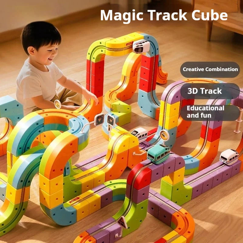 Elektrisches Magnetschwebebahn-Set für Kinder – Anti-Schwerkraft DIY Montage Magnetische Montageschiene Lernspielzeug für Jungen