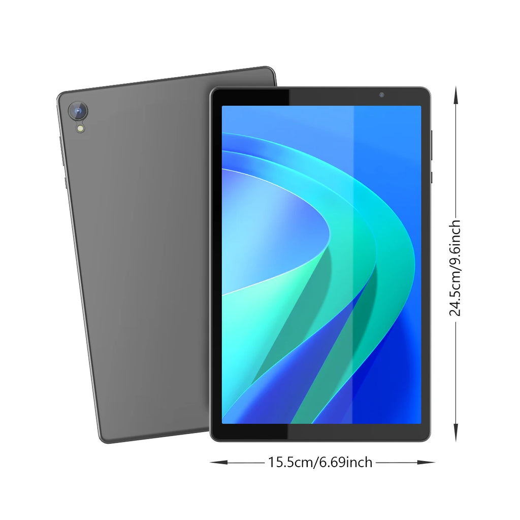 10-Zoll-Tablet, Android 14, Quad-Core-Prozessor, 4 GB RAM (2 GB + 2 GB erweiterbar), 32 GB Speicher, Wi-Fi, Dual-Kameras, 6000 mAh
