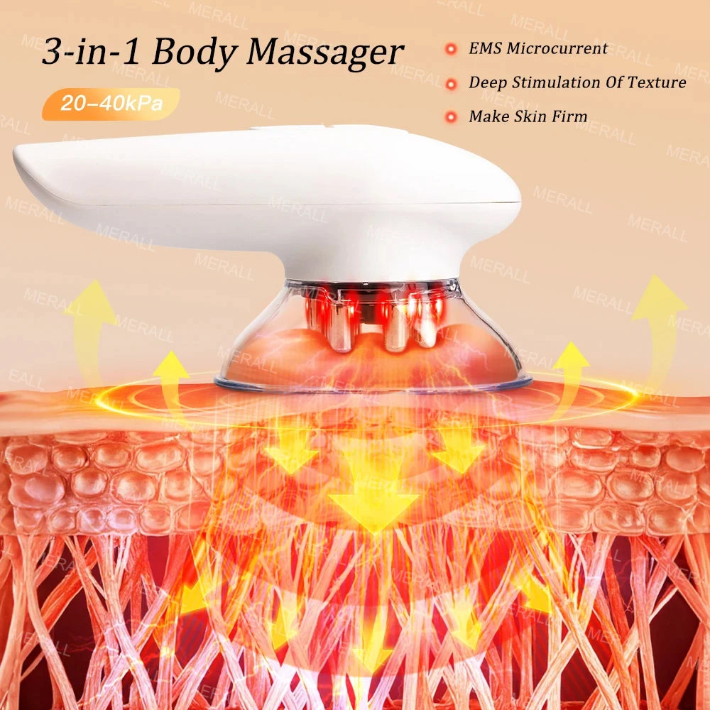 Elektrisches Fett Cellulite EMS Entfernung Bauchmassagegerät Starke Saugkraft Tiefenmassage Körperstraffungsgerät Anti Cellulite