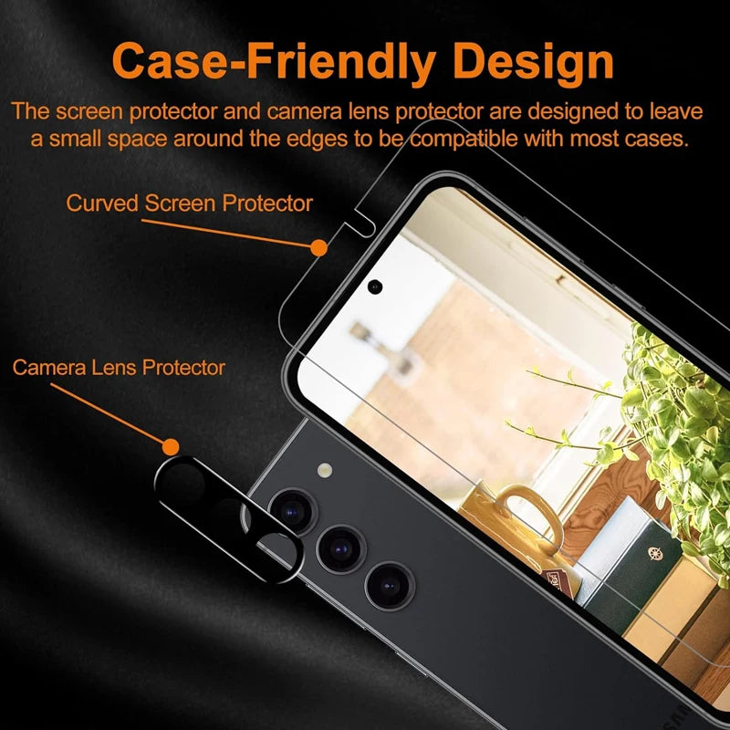 2+2 Fingerabdruck-Scanning-Glas für Samsung S25 S26 S24 S23 S22 S21 Displayschutzfolie für Galaxy S25 Ultra Kameraschutz S24 FE