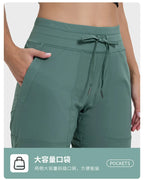Women Quick Drying Sports Pants Lightweight Breathable Running Fitness High Waisted Loose Wide Leg Casual Yoga Pants 2024 Autumn