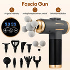 11-IN-1 Elektrisches Massagegerät, 99 Stufen, leistungsstarke Faszienpistole, Hochfrequenz-Vibrations-Körpermassagegerät für Arme, Beine, Muskeln, Masajeador
