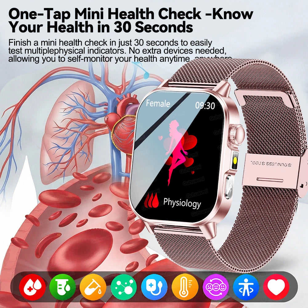 Neue präzise Gesundheits-Smartwatch EKG+HRV Harnsäure Blutfette Emotionswahrnehmung Bluetooth-Anruf Smartwatches für Männer und Frauen