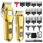 HATTEKER Professioneller Haarschneider für Herren, kabelloser Metall-Haarschneider und Trimmer-Set für den Haarschnitt