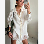 Damen Anzug mit Revers, langen Ärmeln, chic, einreihig, weites Bein, lange Hose, Sets 2026, lässiges, lockeres Outfit für den Alltag