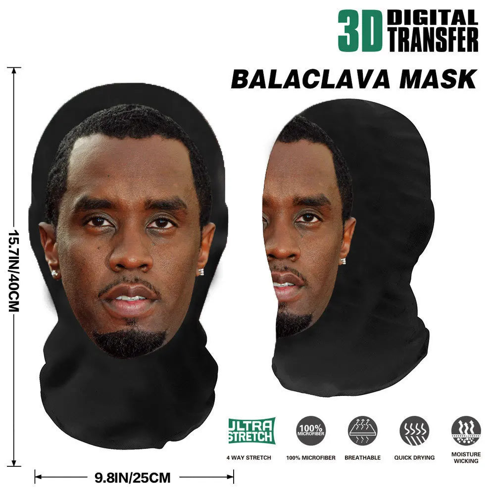 Cosplay 3D-gedruckte Kanye-Maske Stretch Mesh Vollgesichtsmaske Männer Frauen Rollenspiel Kopfbedeckung Halloween Maskerade Sturmhaube Kopfbedeckung