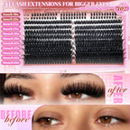 60/402PCS 100D Wimpernset mit unteren Wimpern, dick und angenehm zu tragen für den Alltag, Party, Hochzeit, Abend-Make-up, Wimpernverlängerungen