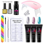 Poly Nail Gel Komplettset mit 6W LED-Lampe Nagelset für Anfänger Nagelspitzen Kunst 3D-Design Dekoration Verlängerung Maniküre Werkzeugset