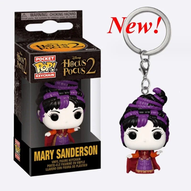 Neue FUNKO Schlüsselanhänger Disney Dämonin Prinzessin Bella Arielle Alice Anna Elsa Bell Jack Sally Stitch Actionfigur Spielzeug Ornamente